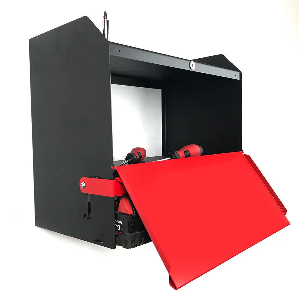 Metal Power Tool Organizer Wall Mount Power Impact Battery Storage Box