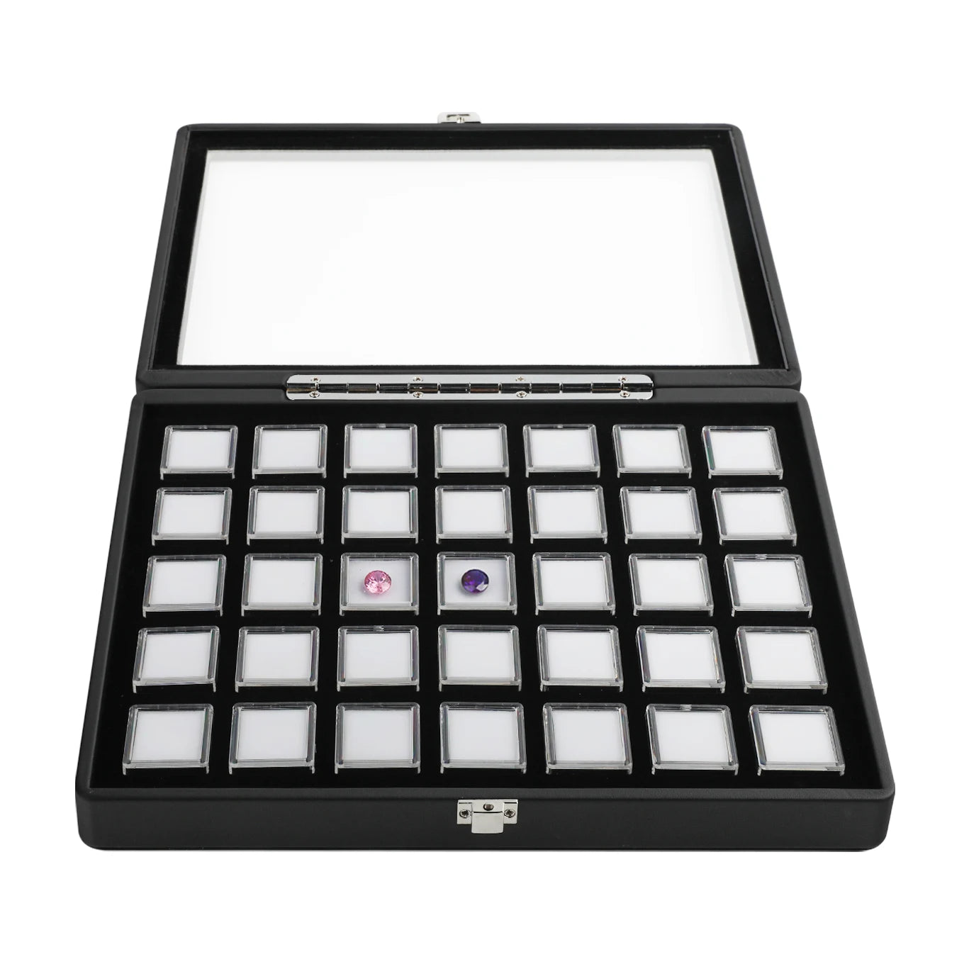 DK21654-35W Gemstone Display Boxes in a Lockable Carry Case High Quality Plastic Diamond Box