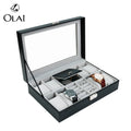 Square Classical Ring Watch Jewelry Display Container Watch Grids Organizer Box with Window
