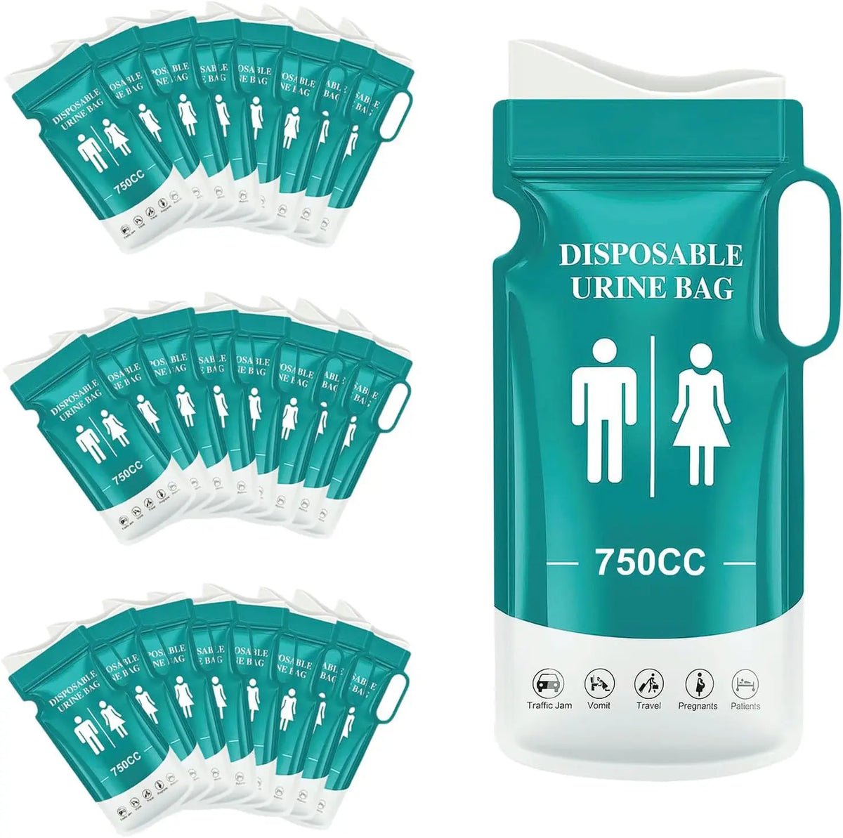 Unisex Emergency Portable Vomit Toilet Bag Disposable Urine Bag for Men and Women for Camping Traffic Jam Travel Use
