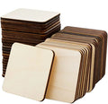 Tailai 50pcs 4inch Unfinished Wood Squares  Cutout Tiles Rustic Craft Wood for Home Decoration DIY Supplies Painting  Art Craft