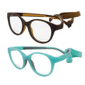 High Classic Kids Optical Glasses TR90 Frame Dual Colors Flexible Hingeless Temple Elastic Adjustable Cord 310 Blue