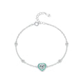 Custom Vermeil Gold Jewelry Manufacturer Rhodium Plated  Enamel Heart Bracelet 925 Sterling Sliver Zircon Bracelet for Woman