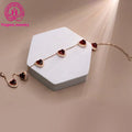 18K Rose Gold Fashion Charm Bracelet for Women 8x8 mm Heart Shape 2ct Lab Created Ruby Elegant Jewelry