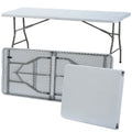Wholesale Cheap Rental Modern White Round Rectangular Plastic Folding Table for Outdoor Hotel Restaurant Dining Catering Wedding