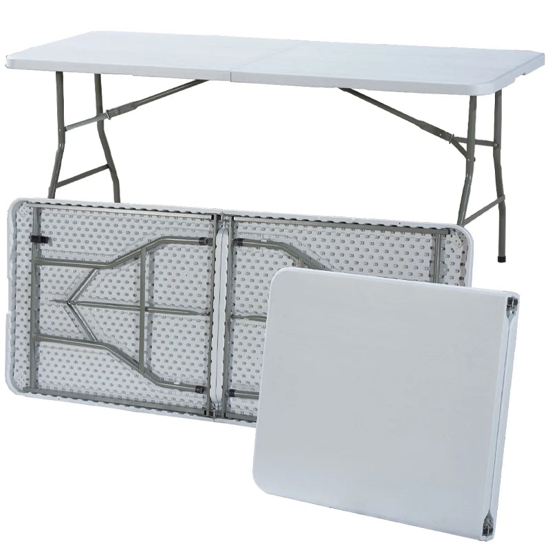 Wholesale Cheap Rental Modern White Round Rectangular Plastic Folding Table for Outdoor Hotel Restaurant Dining Catering Wedding