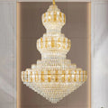 High Quality Hotel Villa Living Room Crystal Chandelier for Spiral Staircase Modern Gold Luxury Crystal Chandelier for Home
