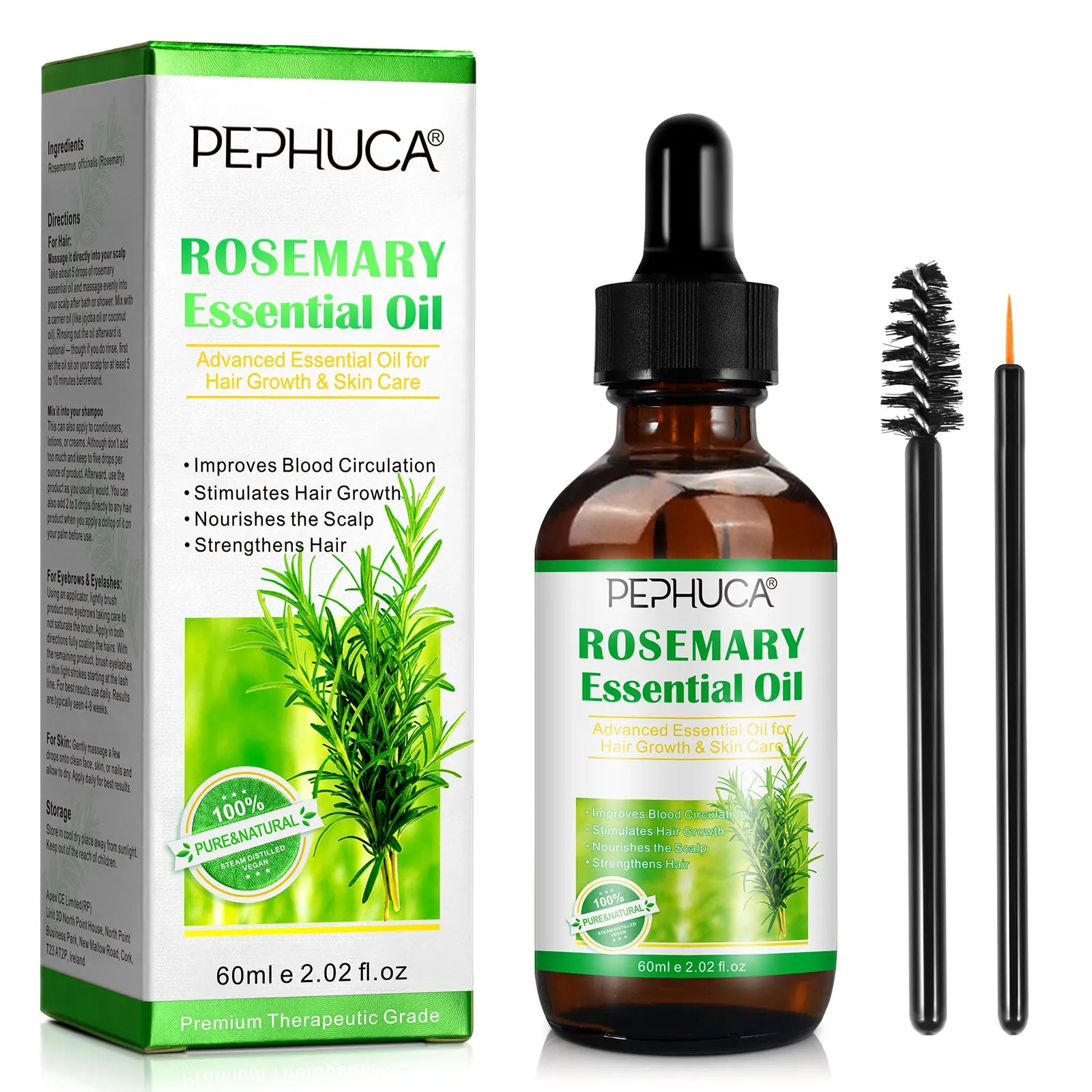 PEPHUCA Hot Selling 100% Pure Organic Natural Rosemary OilSuitable for Hair GrowthSkinAromatherapy and Soap Making Scents