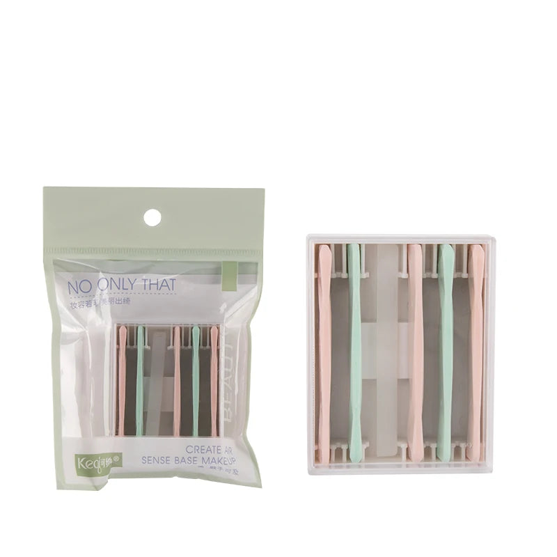 Factory Low Priced Mini Portable Light Acrylic Box Personalized 5pcs Set Blade for Lady's Daily Eyebrow Trimming for Makeup
