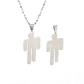 2022 New Fashion Stainless Steel Necklace with Cartoon Figure Titanium Billie Eilish Necklace Key Accessory for Men Women