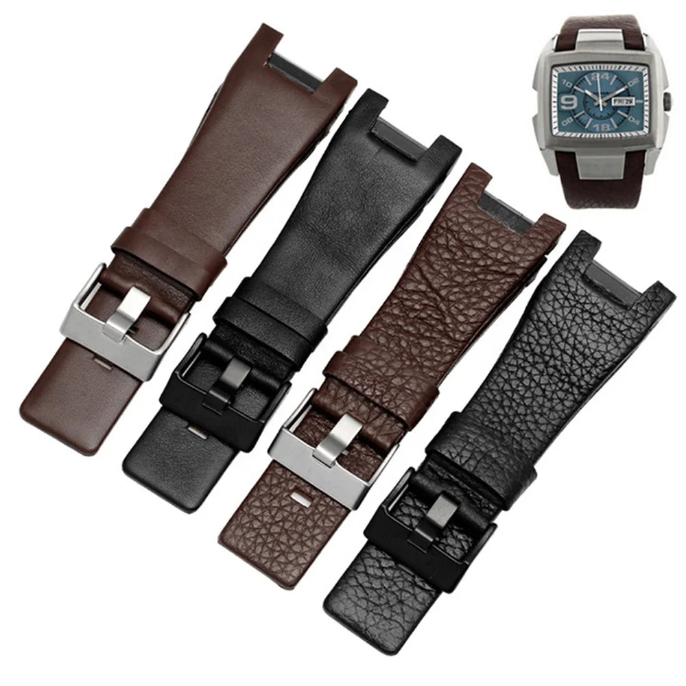 32mm Genuine Leather Watchband for Watch Strap for DZ1216 DZ1273 DZ4246 DZ4247 DZ287 Soft Breathable Wrist Band Bracelet