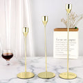 Modern Gold Iron Taper Brass Candlestick Holder Elegant Metal Candelabra Centerpieces 3 Sizes Christmas Party Religious Home