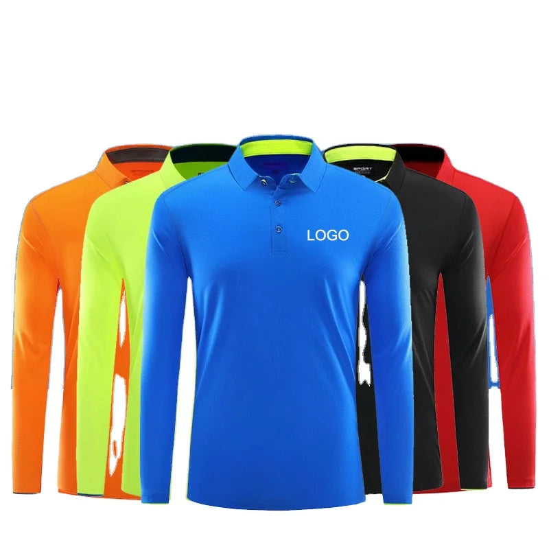 Mans Long Sleeves Quick Dry Breathable Custom Logo Long Sleeve Plain Golf Men Polo Shirt