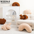 WISEMAX FURNITURE Modern Sofa Short Plush Knot Ball Pillow Cushion Velvet Lamb Wool Home Decor Knot Cushion Sleeping Pillow