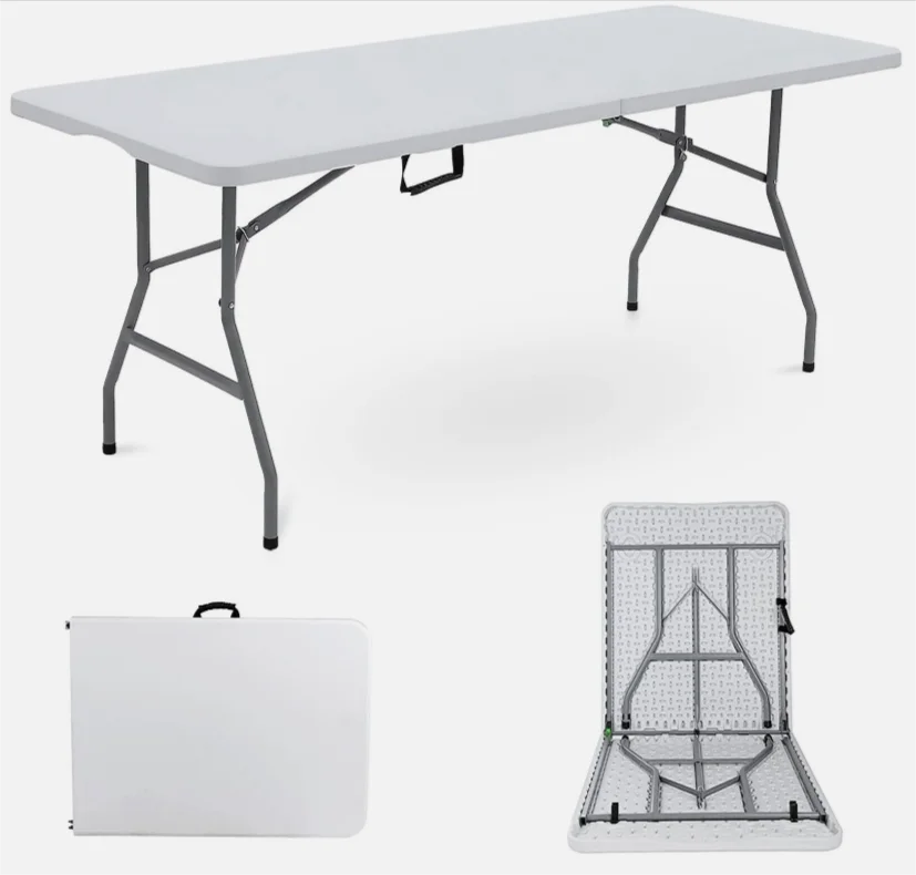 Hot Sales Cheap Stable 72"rectangle HDPE Plastic Folding Table for Outdoor Parties