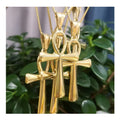 2024 Dainty Fashion Jewelry Christian Fine Gold Plated Stainless Steel  Jewellery Men Ankh Cross Pendant Necklace for Women