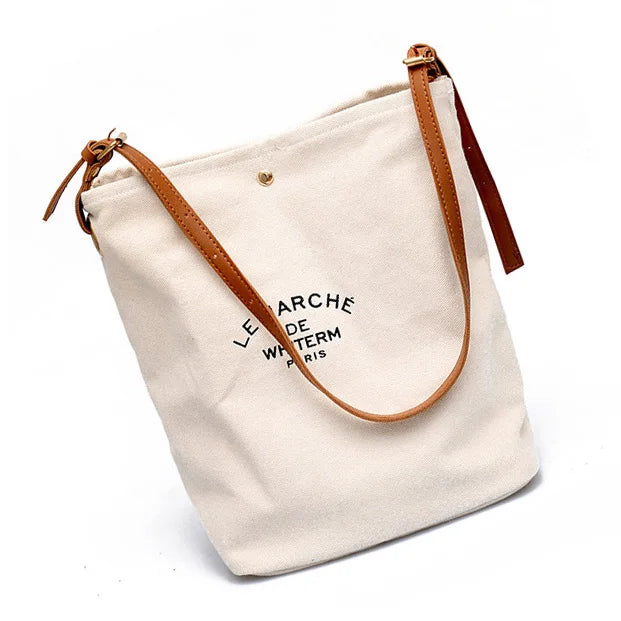 Wholesale Custom Printed Ladies Diagonal Canvas Cotton Shopping Bag Cheap with Logo Design Recyclable Promotional Price