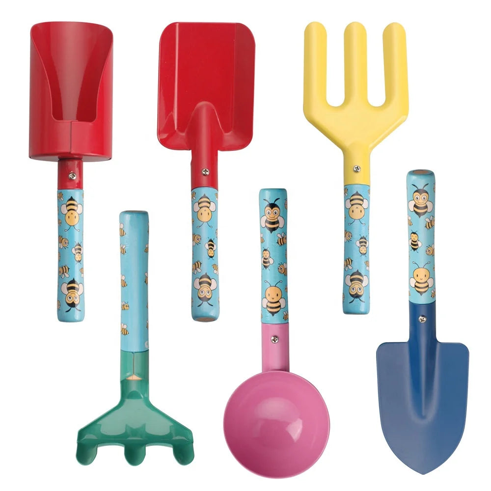 Hot Selling Item Hardworking Bee Handle Children's Cute Gardening Outdoor Shovel Soil Handling Planting Parent-child Garden Set