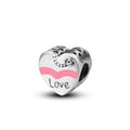 Isunni Jewelry Accessories 925 Sterling Silver Heart Shaped Metal Beads