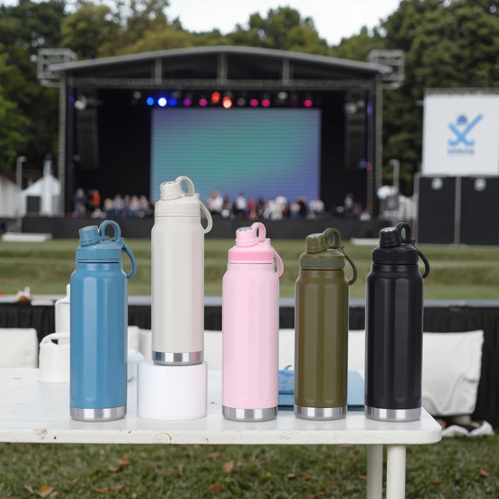 304 Stainless Steel Double-Layer Vacuum Insulated Cup Large Capacity Outdoor Fitness Water Cup Lifting Ring