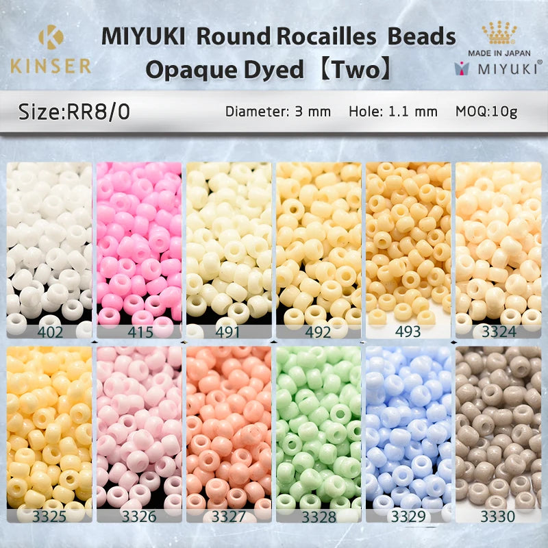 Miyuki Round Rocailles 8/0 Beads 3 mm [13 Color Opaque  Dyed  Second Series ]10g Pack
