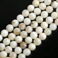 Wholesale 4mm/6mm/8mm White Coffee Striped Shell Round Beads 38cm Strand for Bracelet Necklace DIY Making