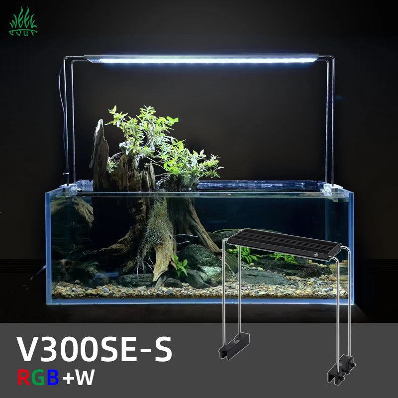 WEEKAQUA V300S  Full Spectrum RGB White Light Small tank Aquarium Lamp Freshwater Tropical Fish Microlandscape Fill Light