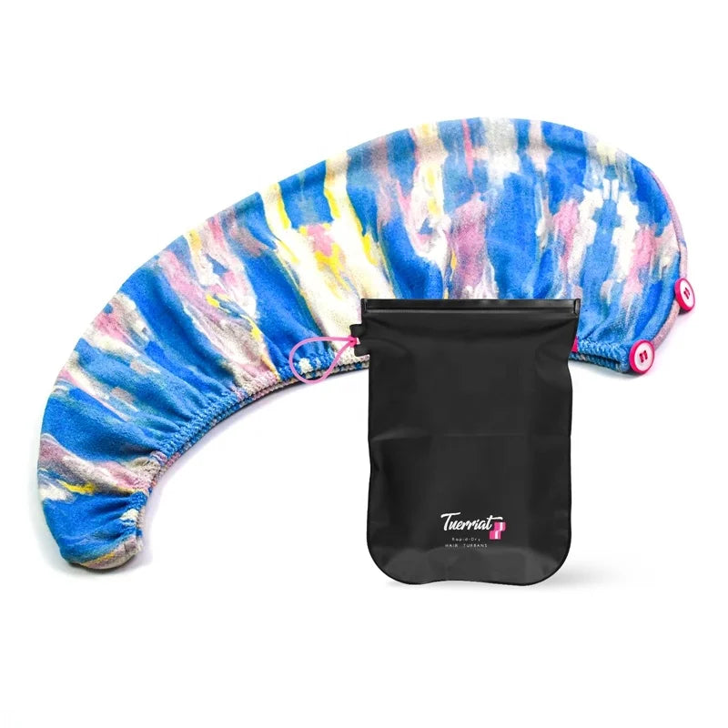 350gsm 100% Microfiber Woven Suede Twisted Leopard Design Super Absorbent Quick Drying Hair Drying Towel