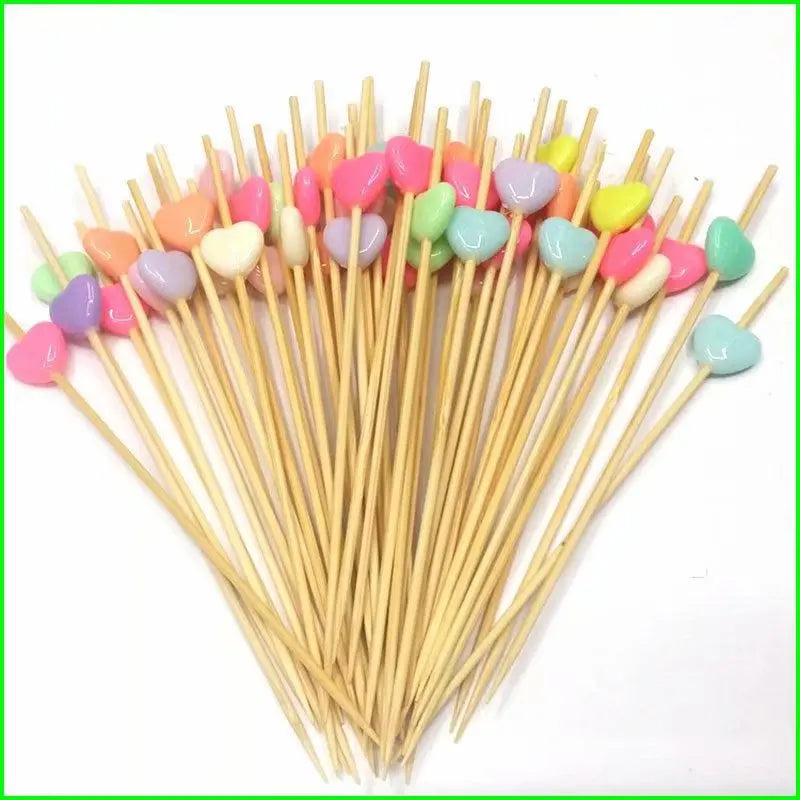 Birthday Wedding Pick One-time Fruit Sign Hotel Creative Bamboo Pick Fruit Sign