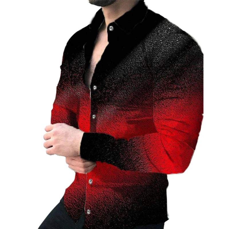 New Fashion Camisa Hawaiana Full Printed Vintage Shirt for Men Vetement Homme Long Sleeve Formal Work Shirt