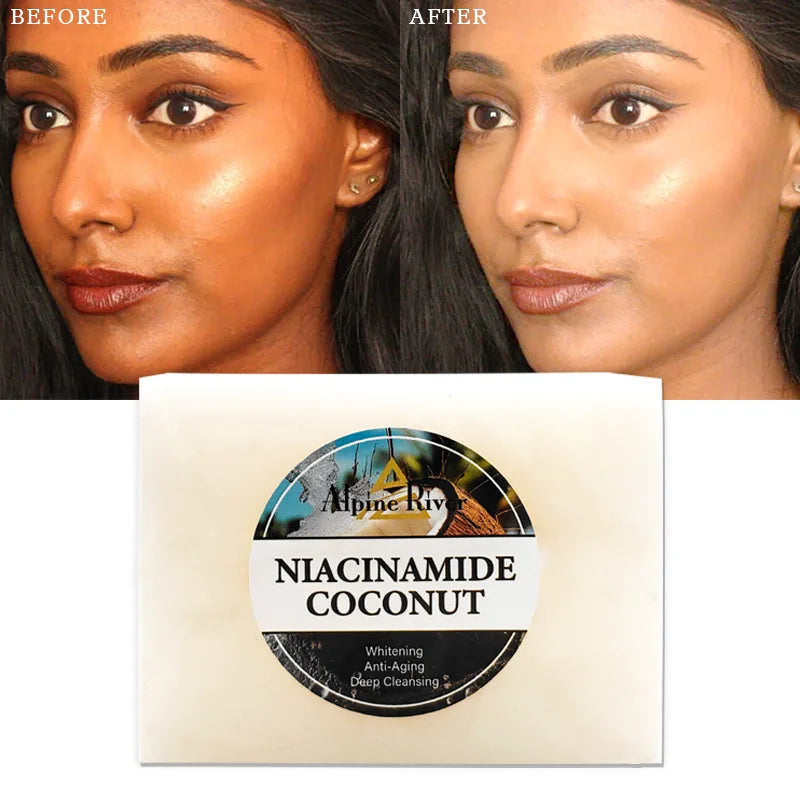 Organic Natural Coconut Handmade Soap Skin Whitening Exfoliating Smoothing Skin Niacinamide Coconut Scrub Soap Bar for Women