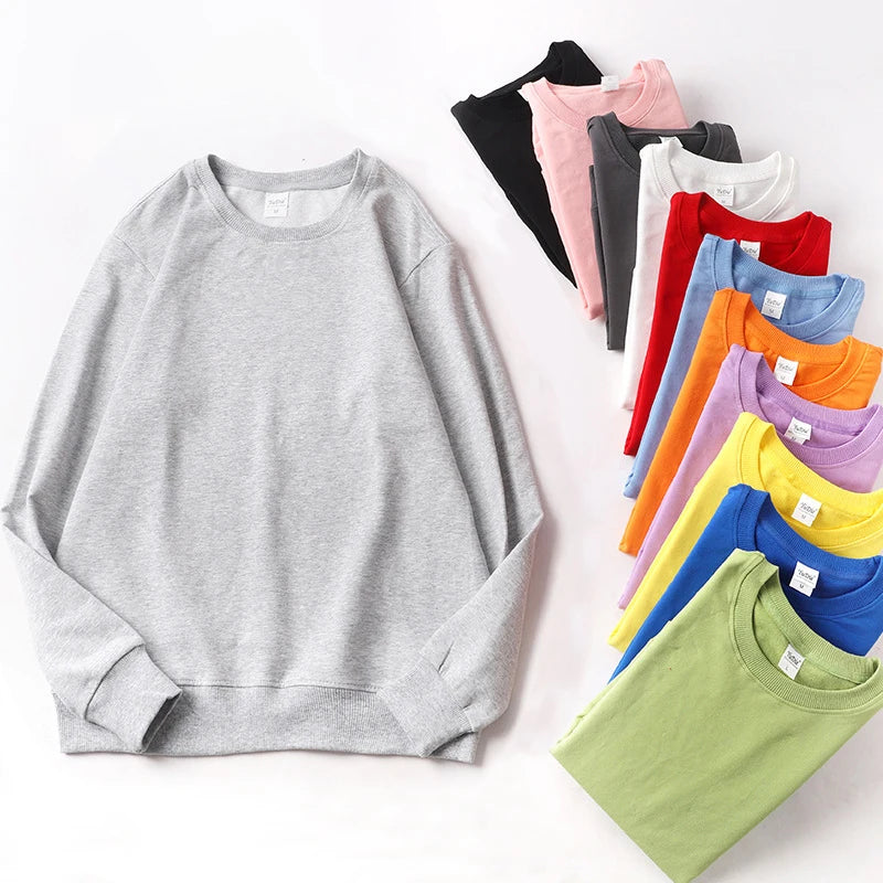 Wholesale 380gsm 100% Cotton Plain Pullover Custom Men Crewneck High Quality Blank Fleece Sweatshirts