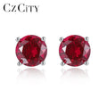 CZCITY Earrings Silver for Women Stud 2021 925 Sterling Women Earring Silv Jewelry Korean Gemstone Earrings