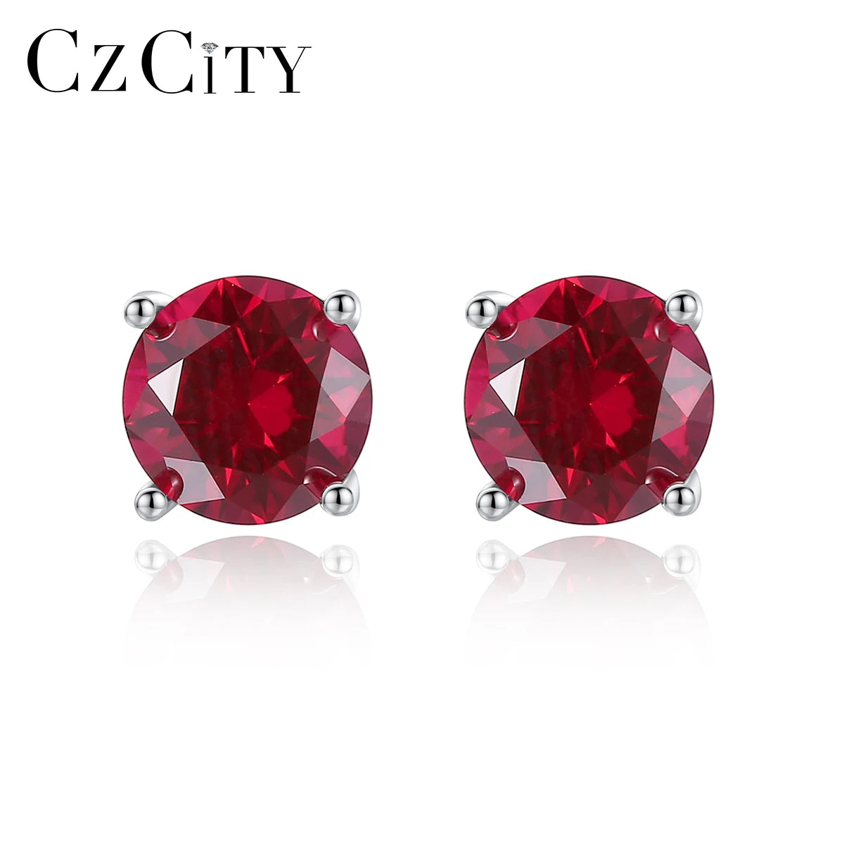 CZCITY Earrings Silver for Women Stud 2021 925 Sterling Women Earring Silv Jewelry Korean Gemstone Earrings