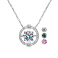 Real D Color Fine Luxury 925 Sterling Silver Necklace White Gold Plated Diamond 1CT Moissanite Pendant Jewelry for Women