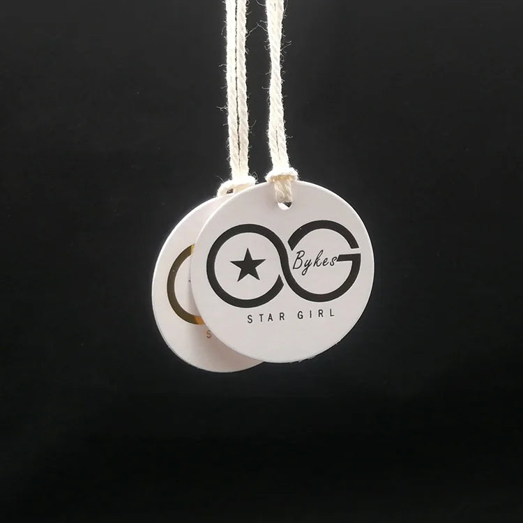 Round Shape Foil Stamping Luxury Price Tags Cardboard Hangtag Customised Tags for Wedding Favors