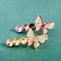 Bling Crystal butterfly Hair Ornament Rhinestone Girls Sweet Girls Bling Zircon Butterfly Bow Hairpin Colorful Crystal Hair Clip