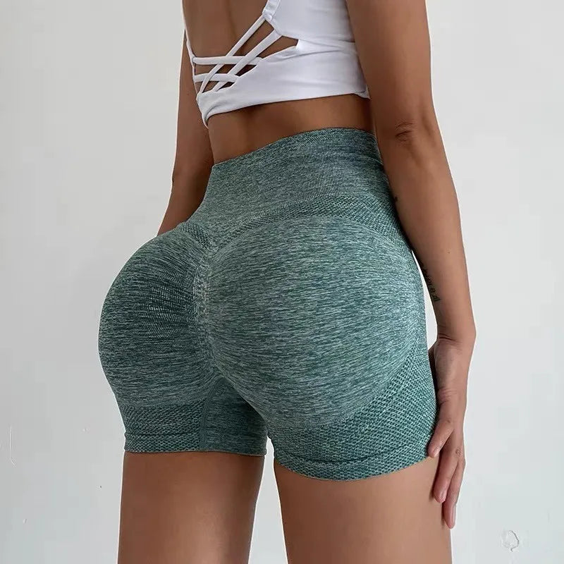 2023 Wholesale New Fashion High Elastic Sports Yoga Pants Women's Slim Short Leggings with Solid Color Lift Hips