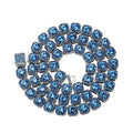 10MM Hip Hop Tennis Chain Iced Out Blue Zircon Square Sugar Tennis Chain Necklace  Color Full Diamond Necklace Bracelet
