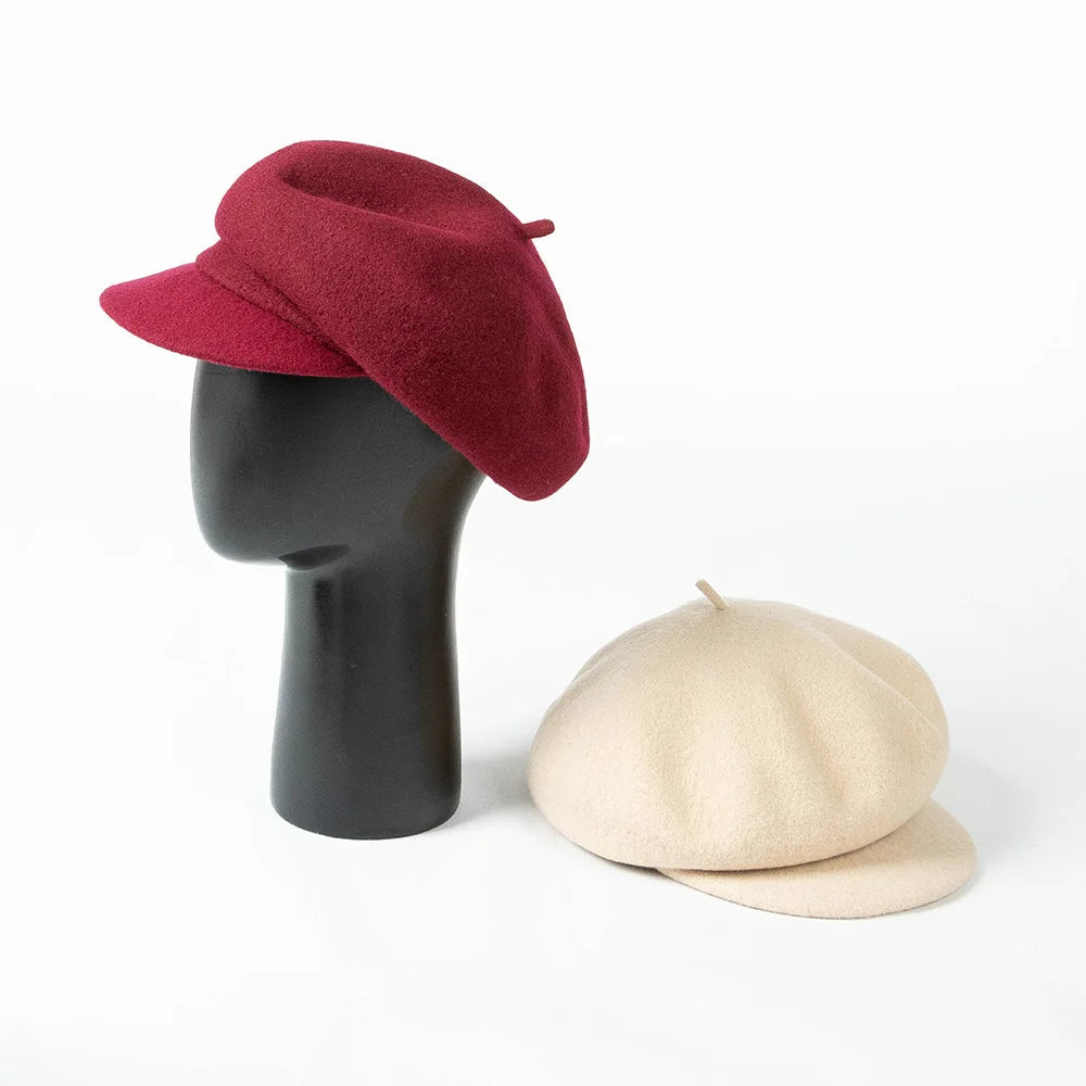 Wholesale New Arrival Wool Newsboy Cap Winter Hat Outdoor Women Lady Boina Fall Autumn Fashion Dress Casual Beret