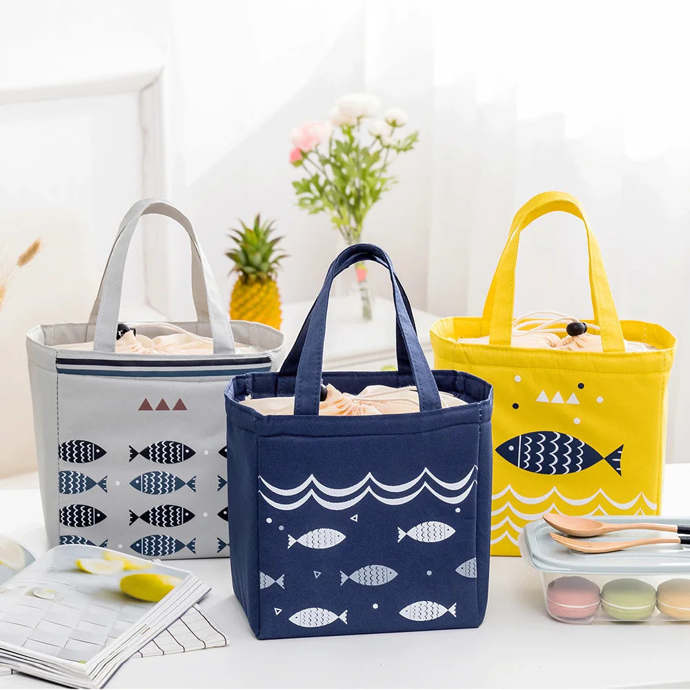 OEM Drawstring Outdoor Picnic Cooler Tote Bag Customized Insulated Lunch Bag