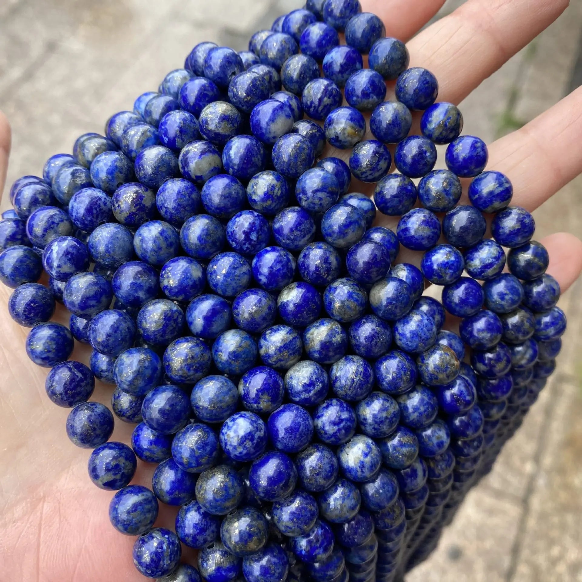 Natural Stone Beads 8mm Lapis Lazuli Gemstone Round Loose Beads Crystal Energy Stone Healing Power for Jewelry Making DIY