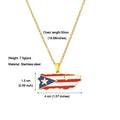New Stainless Steel Drip Oil Puerto Rico Heart-shaped Map Pendant Necklace