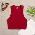 Crop Top Women Solid Basic T-shirts Vest Seamless Streetwear Elastic Rib-Knit Sleeveless Casual Tank Tops Female