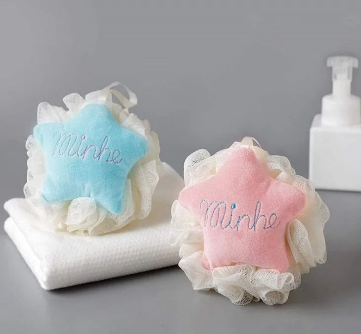 Bath Shower Sponge Scrubber Mesh Shower Ball Pouf Cartoon Shaped  Bath Ball Loofah Sponge  for Kids Girl Toddler Children