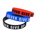 Color Silicone Wristband Rubber Bracelet Custom Logo Personalized Text Band Never Give up Campaign Bulk Order Wholesale
