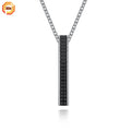 Custom Tarnish Free Diamond Low Price Mens Necklace Stainless Steel Bar Engraved Pendant Wholesale