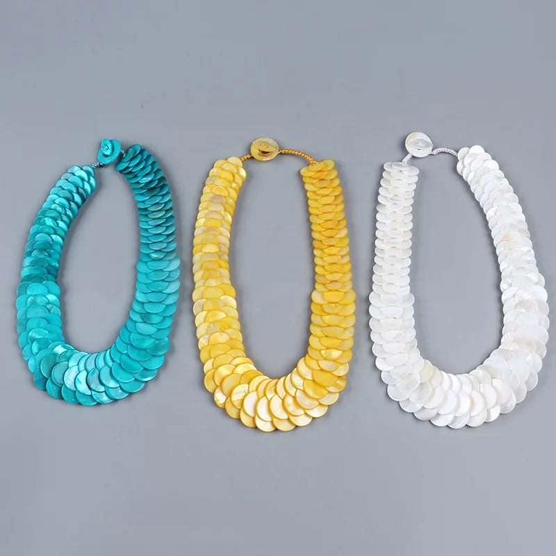 Multiple Colors Are Available Fashion Necklace Like Fish Scales