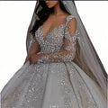 Dominican Luxury Wedding Bridal Dresses Woman Sexy Beading Ball Gowns Robe De Mariage White Wedding Dresses for Wedding