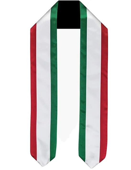 Cheap Printing High School Tajikistan Flag Satin Scarf Honor Ribbon Used by Students to Celebrate Graduation
